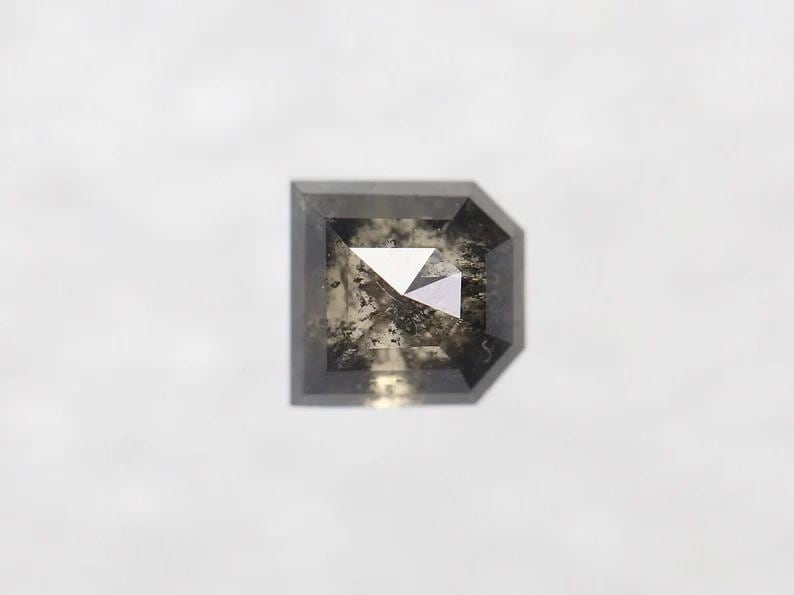 1.05 Ct. Natural salt and pepper Black Antique Shape diamond For diamond engagement ring