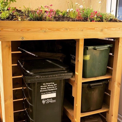 Wheelie Bin & Recycling Store With Green Roof Planter Etsy UK