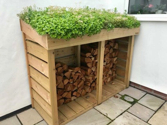 Log Store with Green Roof Planter