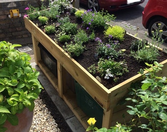 Low Level Recycling & Food Waste Store with Green Roof Planter