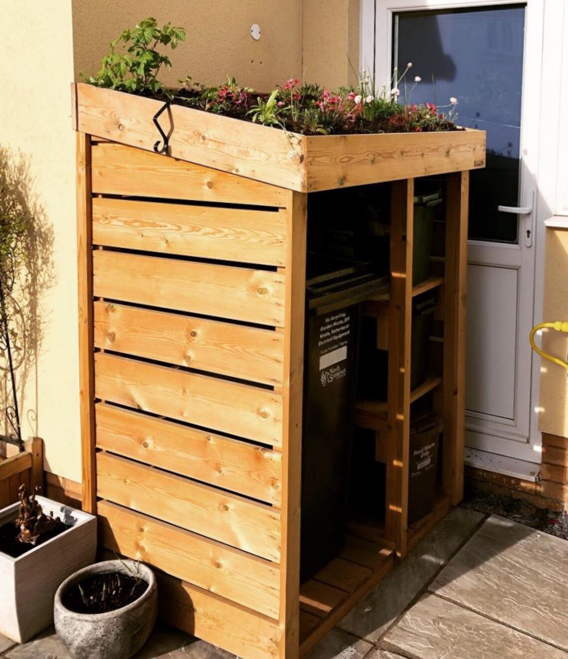 Wheelie Bin & Recycling Store With Green Roof Planter Etsy UK
