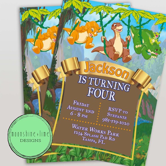 Land Before Time Invitation Dinosaur party Little Foot | Etsy