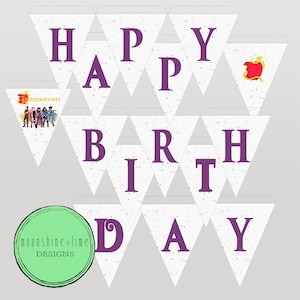 Nachkommen Anhänger Banner - 3 Artikel druckbares Party Pack - INSTANT DOWNLOAD - Nachkommen Party Decor