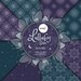 Night Sky Digital Paper Set Flower Pattern Stars Paper Pack Dark Blue ...