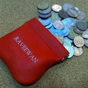Monedero de cuero personalizado - Monedero / Monedero / Estuche para auriculares / Estuche personalizado / Billetera grabada / Regalo de cuero