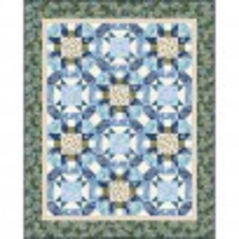 Turtle Bay Maywood Fabric Beach Ocean Themed Quilt Top Kit 55x69 Pattern Fabric for Top and Binding
