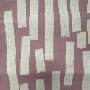 Mauve Stripe Cotton Linen Canvas Fabric - Ruby Star Society Moda