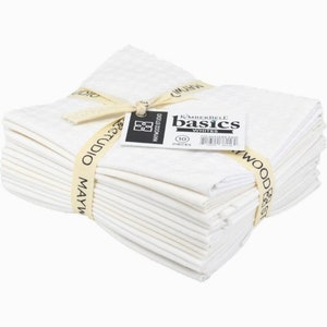 FQ Bundle (10)  Fat Quarters Kimberbell  and Maywood Studios - Collection Bundle 18 x 22&quot; - White on White
