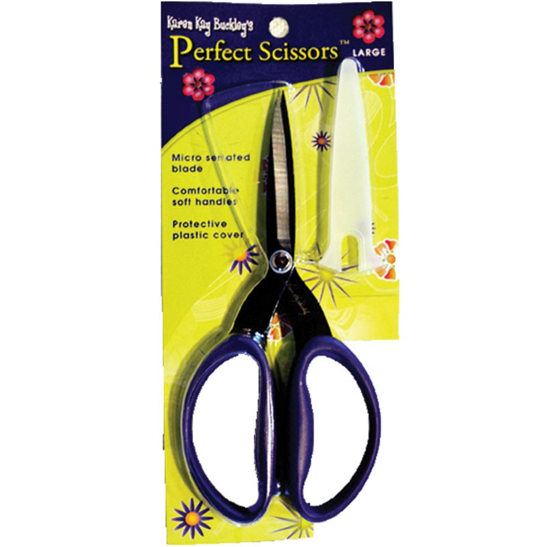 Karen Kay Buckley Scissors KKB001 Perfect 7 1/2 Purple Left or Right Handed Serrated Edge Never