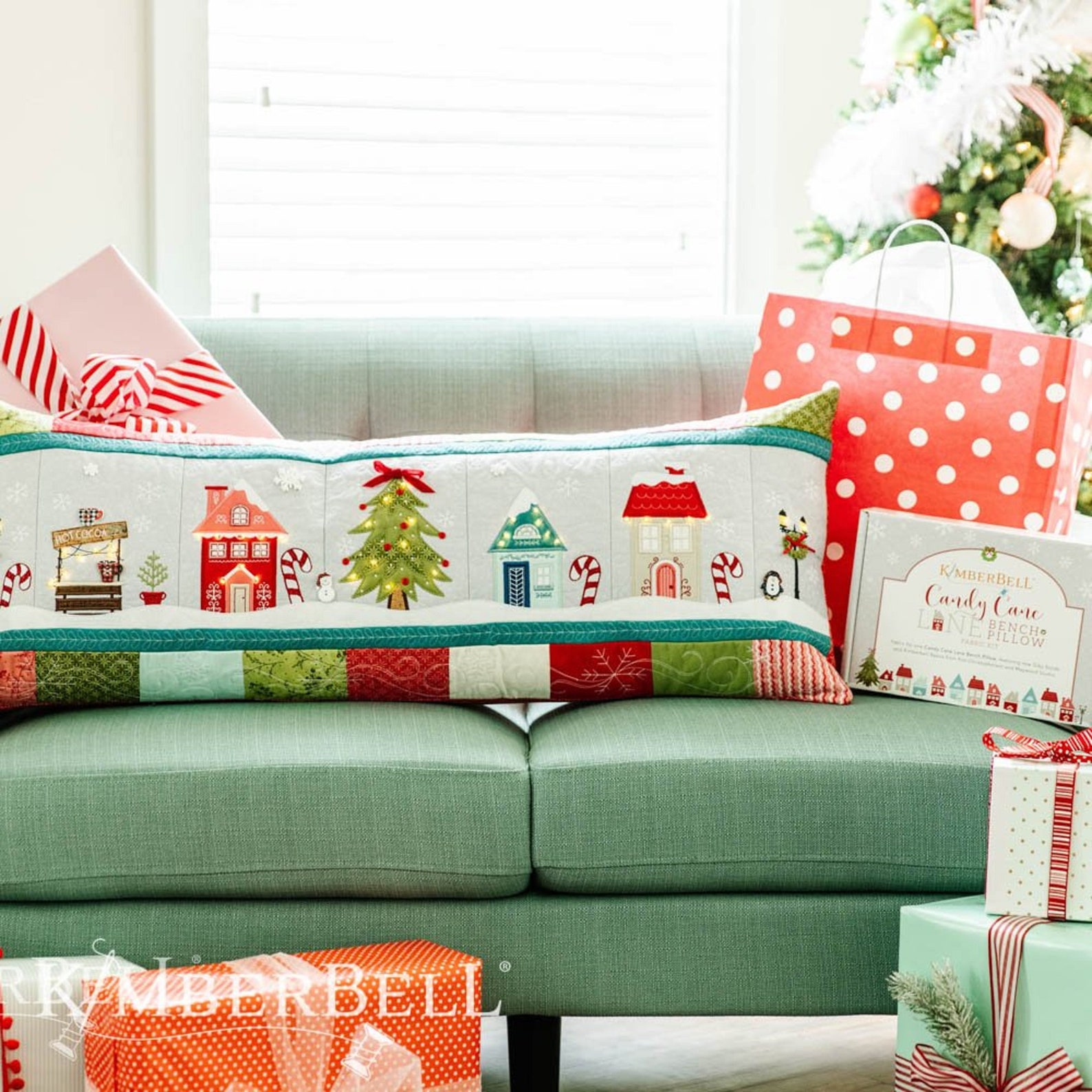 Candy Cane Lane Bench Pillow Kimberbell Bench Pillow Etsy