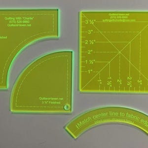 4" Drunkards Path Template 4 piece Set - Quilters Haven AZ