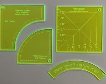 4" Drunkards Path Template 4 piece Set - Quilters Haven AZ