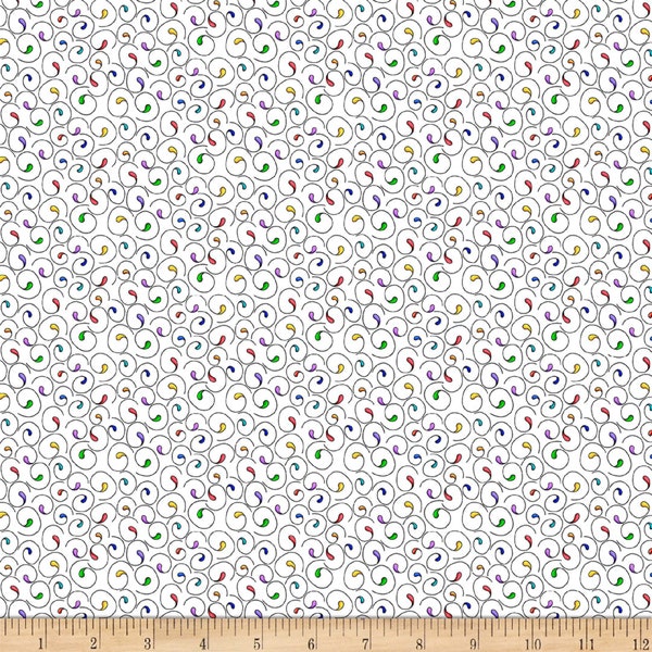 Bright Balloon Fest Blender - QT Fabrics - 27688-7 on White - Priced by the 1/2 yard