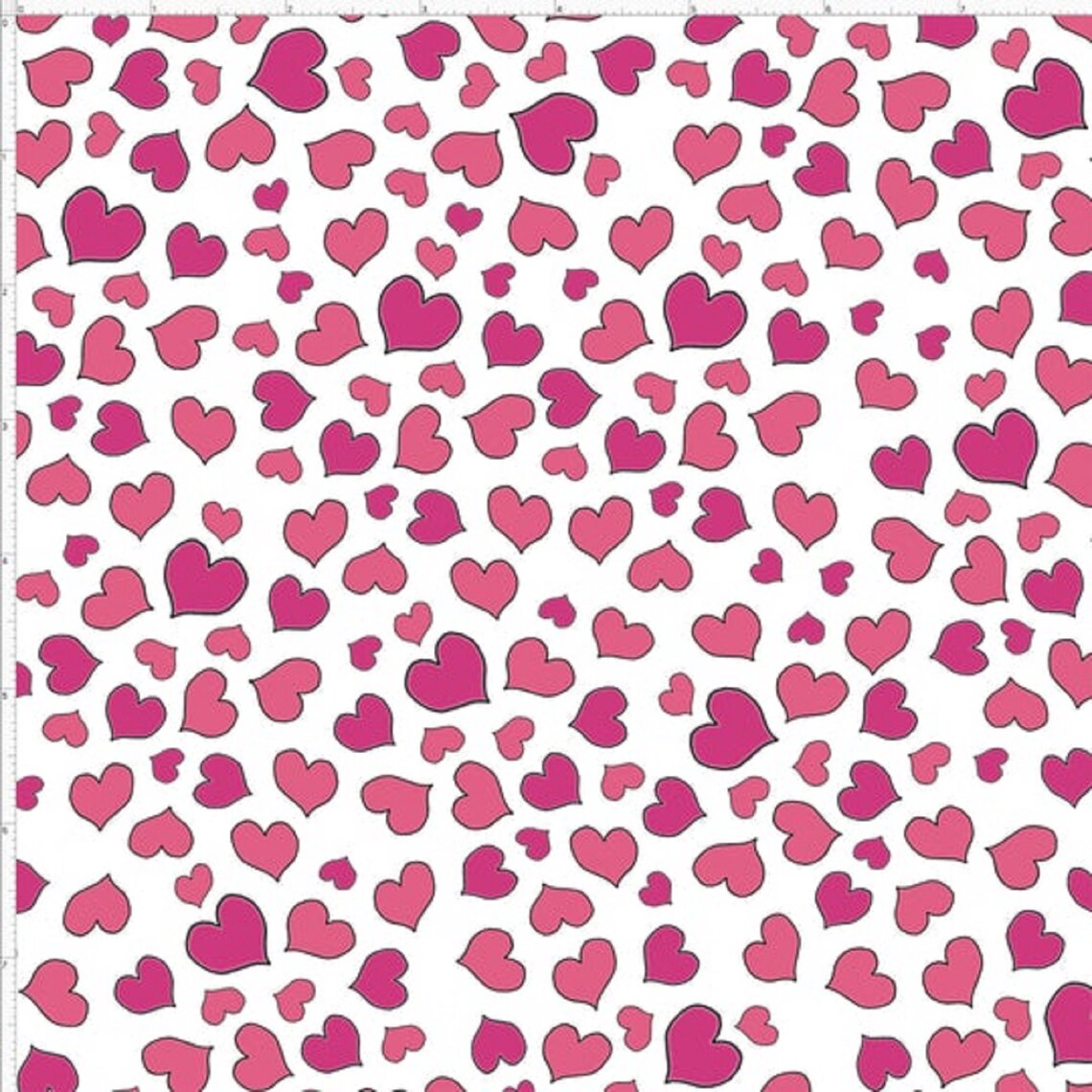 Loralie Designs Mini Pink Hearts on White 692266 Priced - Etsy