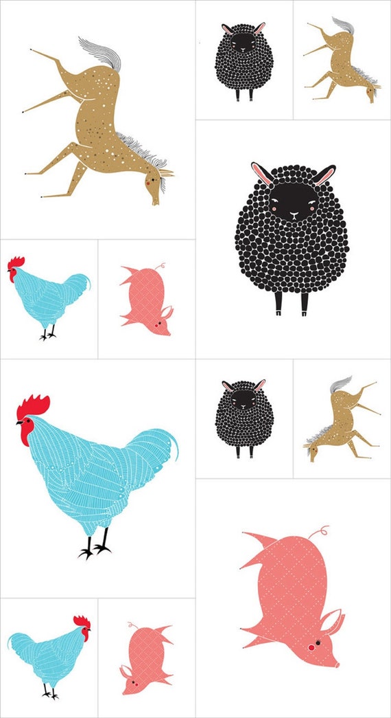 Farm Charm Sheep Gingiber Moda Fabric 24 Panel X Etsy