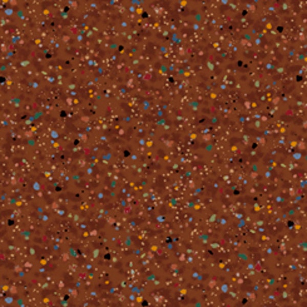 Speckles Fabric Polka Dot Blender Chestnut Brown Multi Color QT Fabrics -Priced By the 1/2 Yard