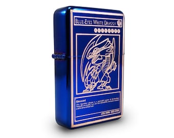 Petrol Lighter - Designed  Styled  Flip Top Petrol Lighter - Brand New - Trading Card - Blue Dragon