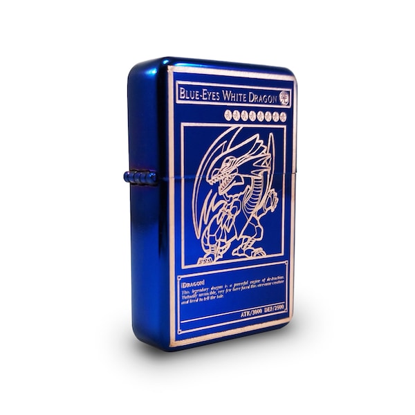 Briquet à essence - briquet à essence à rabat - tout neuf - carte à collectionner - dragon bleu