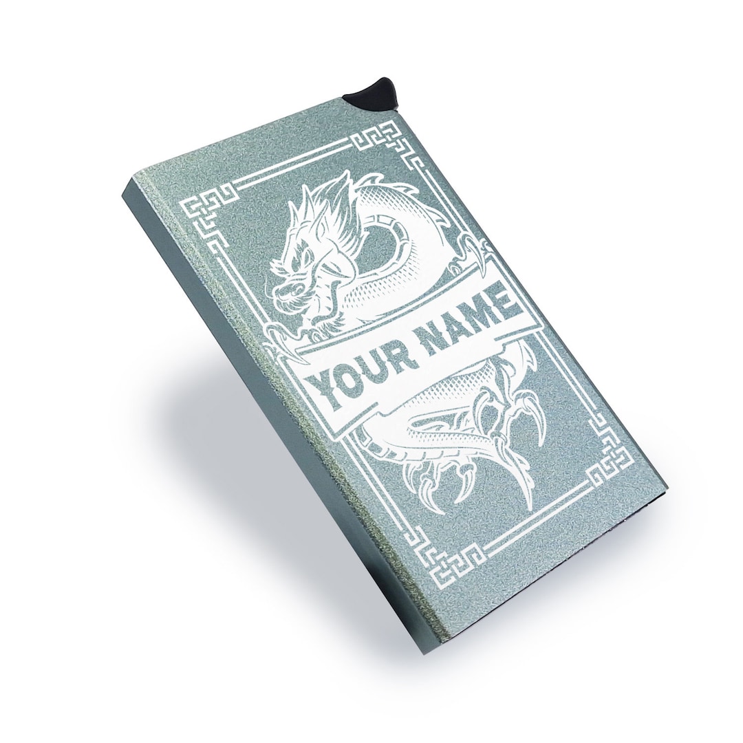 Men's Slim RFID Wallet - Purple Dragon Pop Up Card Holder With Cash Slot