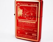 Brand new - Designed Crushed Styled Cigarette Petrol Lighter - Trading Card - Base Set Charizard