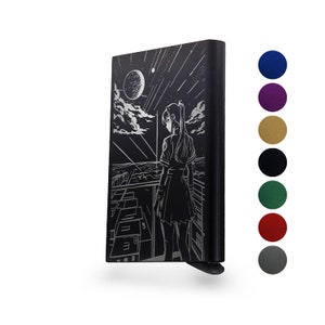 Metalen pop-up portemonnee - RFID-blokkering - Anime Girl Moon 1