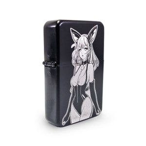 Petrol Lighter - Designed  Styled  Flip Top Petrol Lighter - Brand New - Bunny Girl