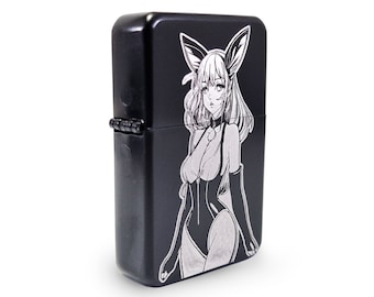 Petrol Lighter - Designed  Styled  Flip Top Petrol Lighter - Brand New - Bunny Girl