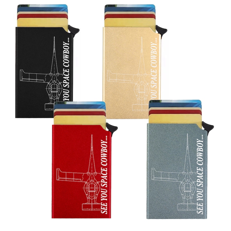 Pop up Metal Wallet - RFID Blocking - Trading Card - Spaceship - Etsy