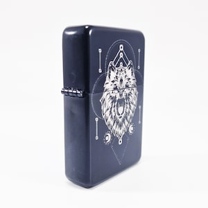 Petrol Lighter - Designed  Styled  Flip Top Petrol Lighter - Brand New - Wolf Pattern