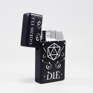 Butane Lighter - Designed  Styled  Flip Top Butane Lighter - Personalized - Die