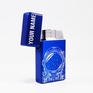 Butane Lighter - Designed  Styled  Flip Top Butane Lighter - Personalized - Astro Custom