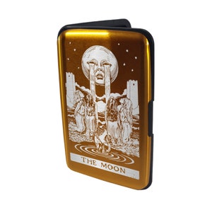 Porte-cartes en métal avec étui de poche - Blocage RFID - La Lune