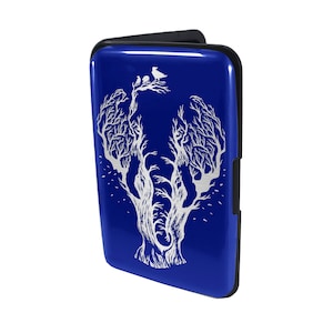 Porte-cartes en métal avec étui de poche - Blocage RFID - Éléphant des arbres