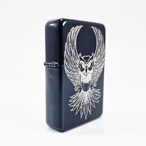 Petrol Lighter - Designed  Styled  Flip Top Petrol Lighter - Brand New - Leaf Owl