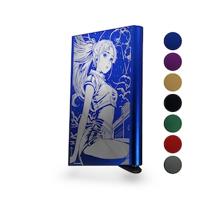 Metalen pop-up portemonnee - RFID-blokkering - Anime Girl Moon 3