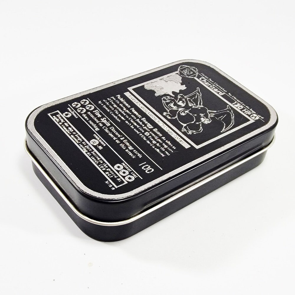 Brand New - Rectangular Metal Styled Tobacco Tin - Dragon Card