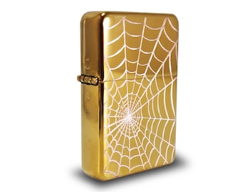 Petrol Lighter - Designed  Styled  Flip Top Petrol Lighter - Brand New - SpiderWeb