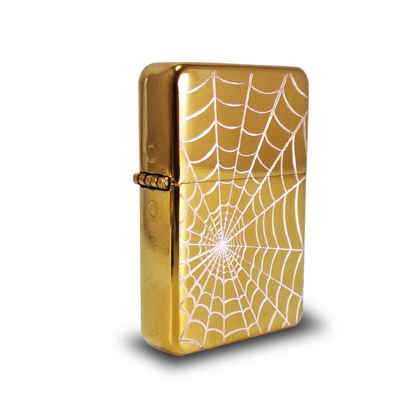 Petrol Lighter - Designed  Styled  Flip Top Petrol Lighter - Brand New - SpiderWeb