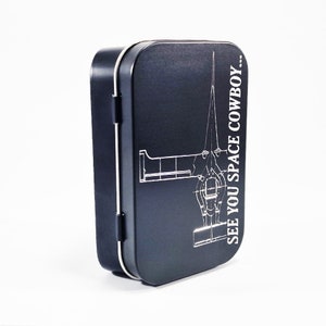 Brand new - Rectangular Metal Styled Tobacco Tin - Space Ship
