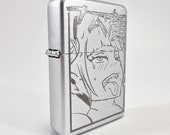 Brand new - Designed Crushed Styled Cigarette Petrol Lighter - Anime