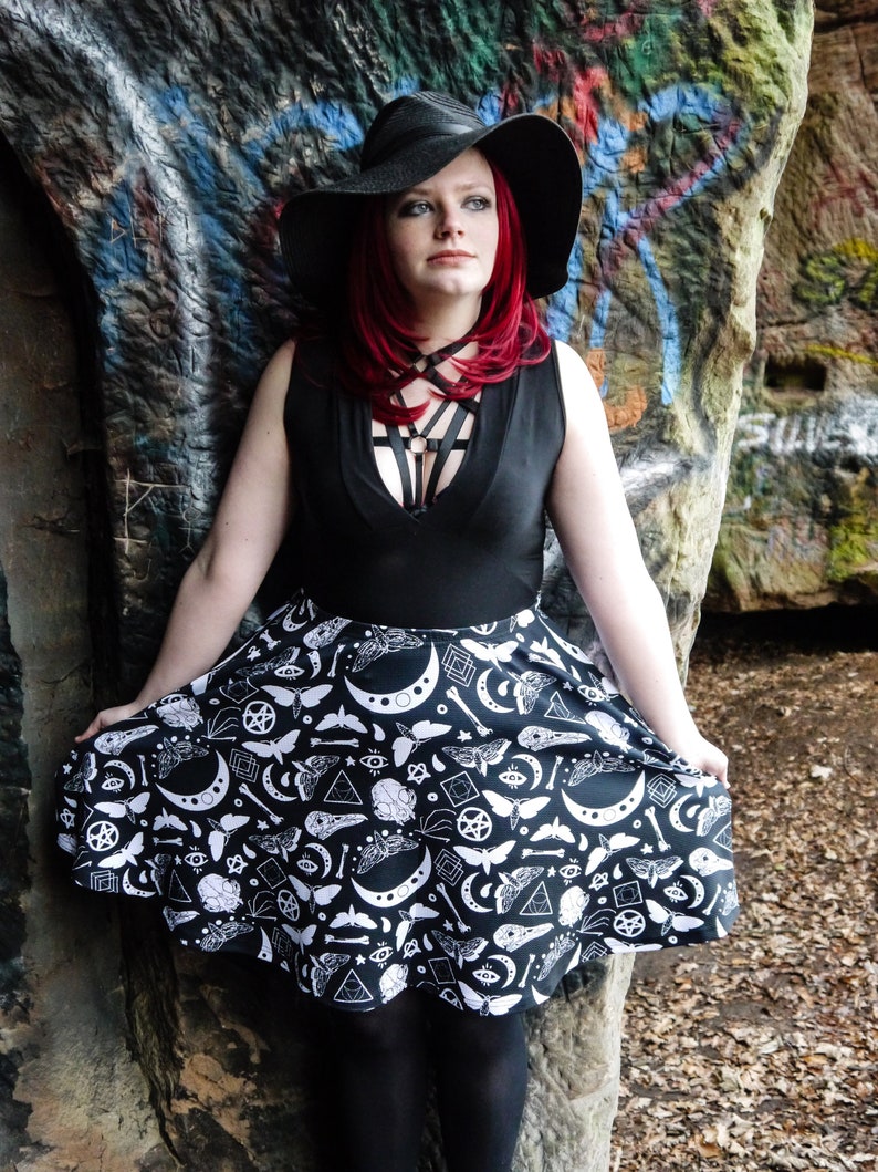 Celestial Anatomy A-Line Skater Skirt image 1