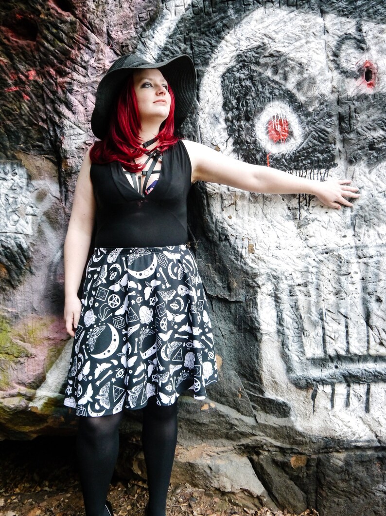 Celestial Anatomy A-Line Skater Skirt image 2