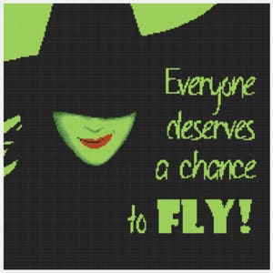 Wicked - Todo el mundo merece la oportunidad de volar patrón de punto de cruz