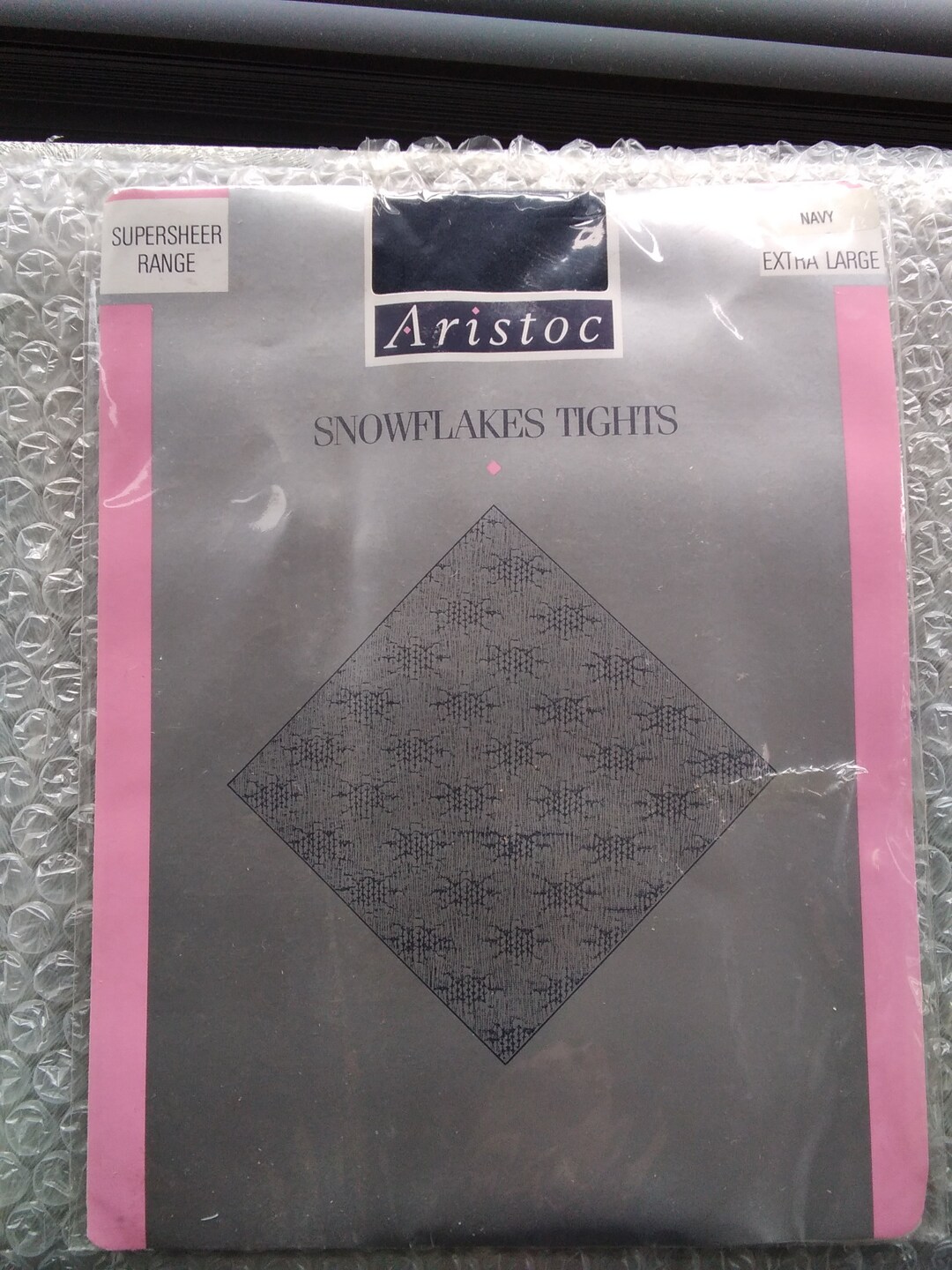 80s Navy Patterned Tights Super Sheer Range, Unused & Neatly Folded in ...