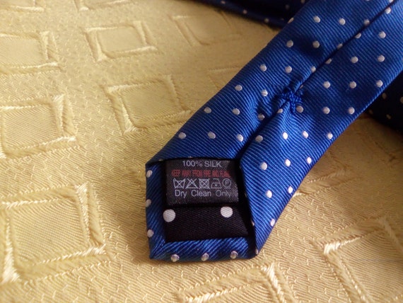 Narrow Blade, Jeff Banks Silk Necktie, Light Blue… - image 3