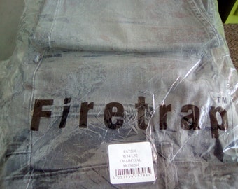 Jean Firetrap couleur charbon BNWT, jean skinny, taille 34R/L-32, homme, unisexe, stock mort dans un sac en plastique d'origine.