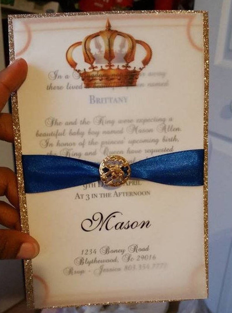 Royal Prince Baby Shower Invitation Etsy