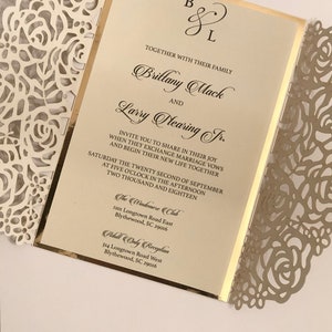 Gold Laser Cut Invitation