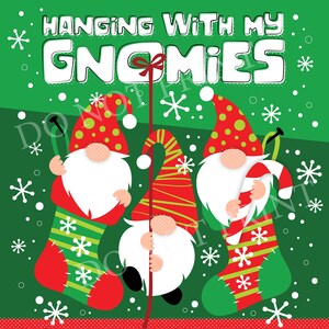 Kerst ophangen met mijn kabouters! Alleen digitale download. All-over en hoofdontwerp: 12 x 12 inch