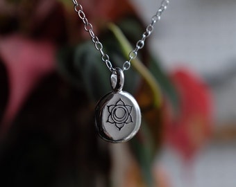 Svadhisthana sacral chakra eco sterling silver necklace